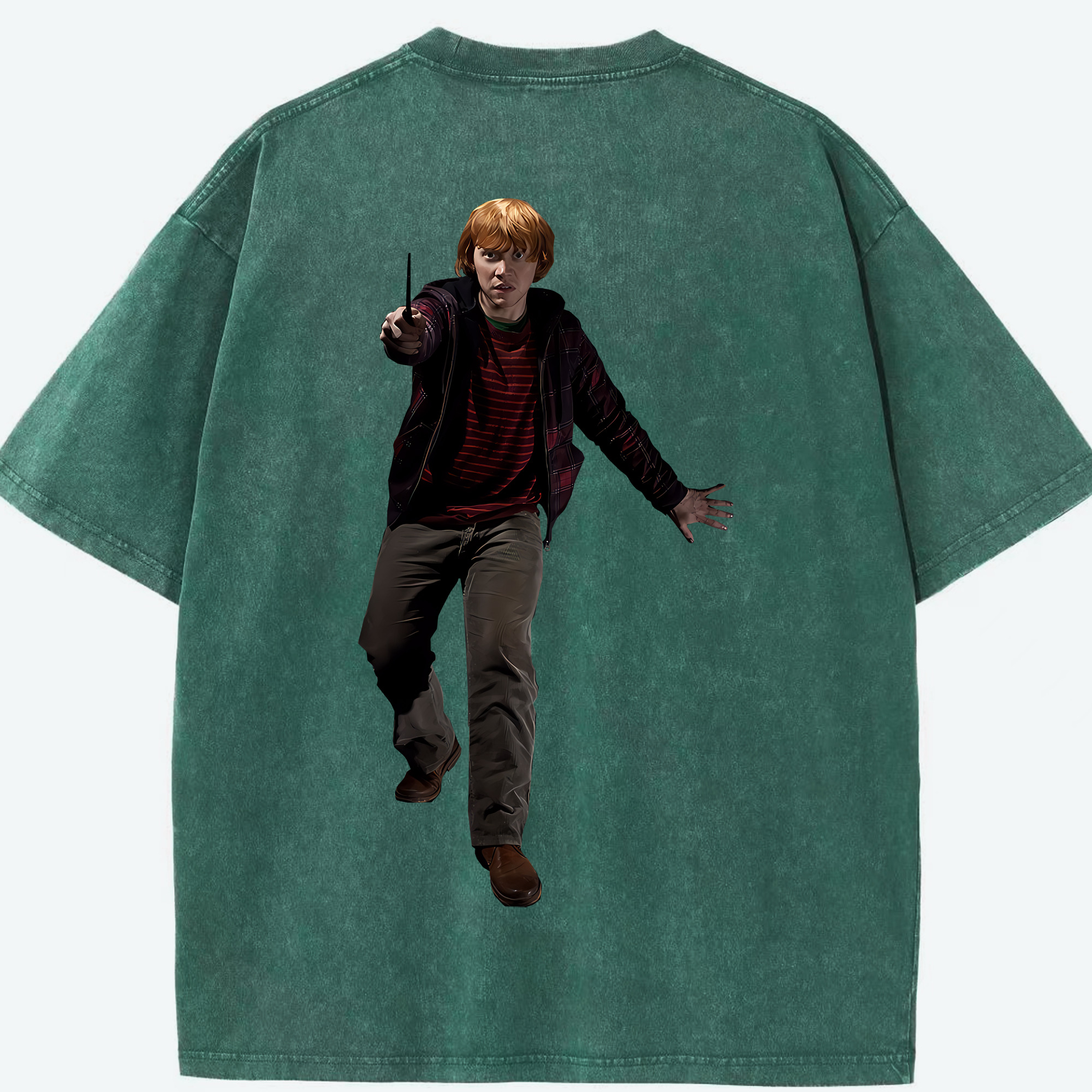 （画像用） Harry Potter ハリー・ポッターシリーズ 綿100% ヴィンテージ風 半袖Tシャツ（背面プリント）